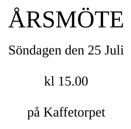 Årsmöte 25 juli