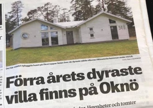 Förra årets dyraste villa finns på Oknö!