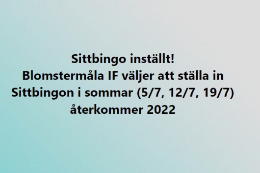 Sittbingo inställt!